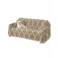 thumbnail image 2 of Khaki Moroccan Couch Cover for 2 Cushion Sofa, Boho Retro Country Abstract Geometric Grid Washable Loveseat Sofa Covers Slipcover for Sectional Sofas L-Shaped, Couch Throw Cover 71"x118", 2 of 9
