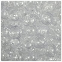 BeadTin Crystal Transparent 14mm Round Plastic Beads (36pcs)