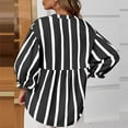 thumbnail image 6 of Cxenplz Womens Puff Sleeve Babydoll Tops Summer V Neck Striped Blouse Cute Casual Loose Fit Flowy Shirts, 6 of 6