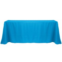 Ultimate Textile (5 Pack) 108 x 156-Inch Rectangular Polyester Linen Tablecloth with Rounded Corners - for Wedding, Restaurant or Banquet use, Cobalt Blue
