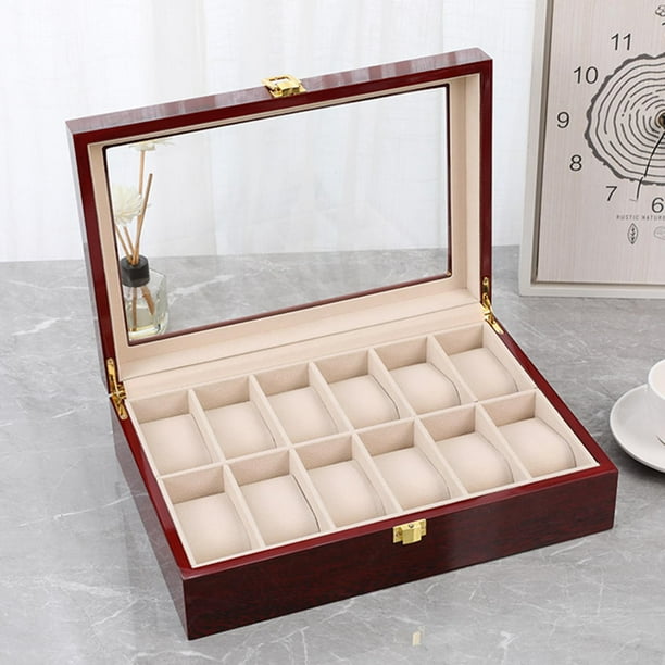 Organizador de caja de reloj, contenedor de caja de reloj de