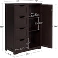 thumbnail image 3 of Wooden Floor Cabinet, Side Storage Organizer with 4 Drawers and 1 Cupboard, Freestanding Entryway Storage Unit Console Table, Bathroom Furniture Home Decor, 3 of 9