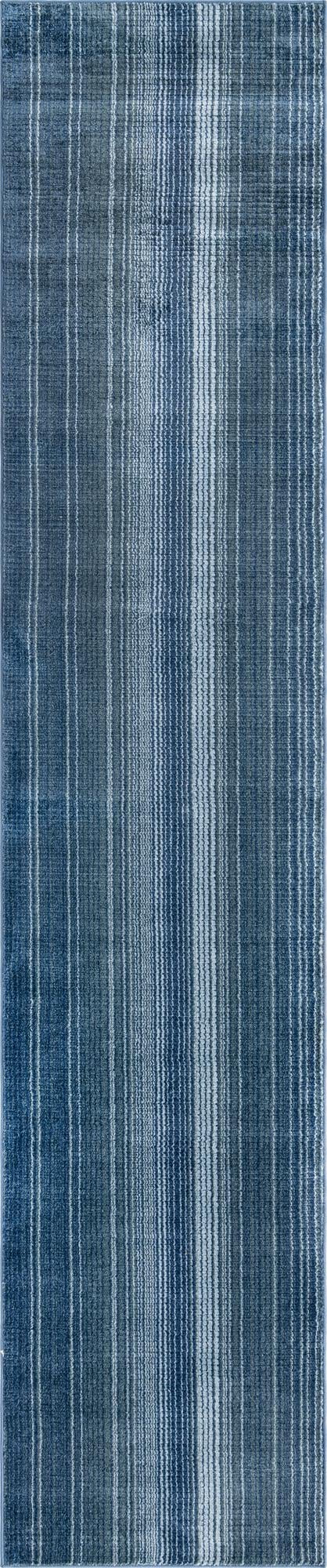 Rugs.com Gemstone Collection Rug – 2' 6 x 12' Runner Blue Medium Rug Perfect For Living Rooms, Large Dining Rooms, Open Floorplans