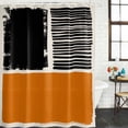 thumbnail image 2 of Orange Black Shower Curtain, Waterproof Shower Curtains for Bathroom, Farmhouse Striped Modern Abstract Art Washable Fabric Bathtub Curtain Set Bath Decor with 12 Hooks 72"x78", 2 of 8