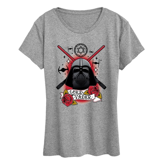 Star Wars - Darth Vader Traditional Tattoo - Women's Short Sleeve Graphic T-Shirt