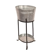 Madhus Collection Oval Galvanized Steel Pebbled Texture Beverage Tub, Rust Proof