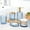 Blue, variant on Bathroom Accessories Set - 5PCS Clear Glass Bathroom Accessory Set , Countertop Vanity Organizer Modern Decor Vintage Gift