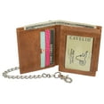 thumbnail image 3 of Men's Chain Biker RFID Blocking Genuine Leather L Shape Bifold Wallet USA Series, 3 of 13