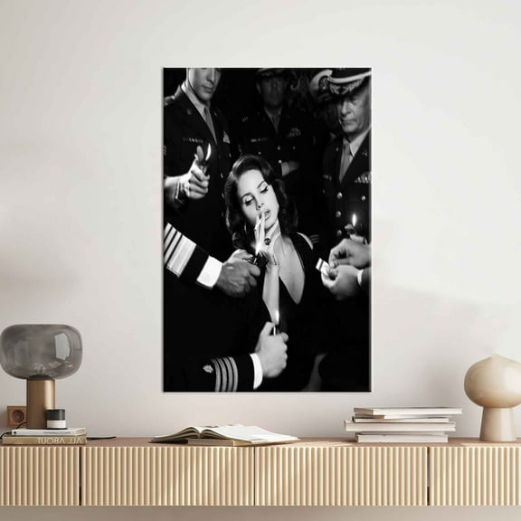 Monica Bellucci Smoking Canvas, Woman Artwork, Famous Canvas, Monica Bellucci, Trendy Artwork, Modern Printed, Vogue Canvas, Canvas Wall Decor - Rolled Canvas
