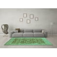 thumbnail image 3 of Ahgly Company Indoor Square Oriental Turquoise Blue Traditional Area Rugs, 3' Square, 3 of 4