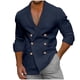 thumbnail image 2 of Blusa y camisa de manga larga con cuello vuelto para hombre, color liso, de otoño, de poliéster, con botones y manga larga, 2 of 6