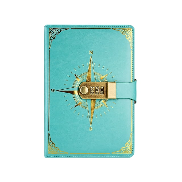 A5 Notebook Cover A5 Classic Password Diary Personalized Lockable Password Notebook Compass Pattern Password Notebook Student Stationery Notebook