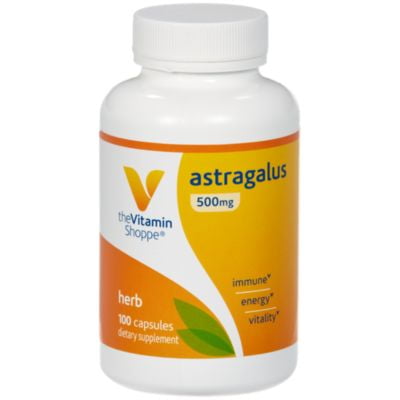 Natural Vitality Energy Astragalus (Root) 500mg Herbal Supplement to Support The Immune System Body's Natural Defenses Helps Build Stamina, Energy Vitality (100 Capsules) by The Vitamin Shoppe ()