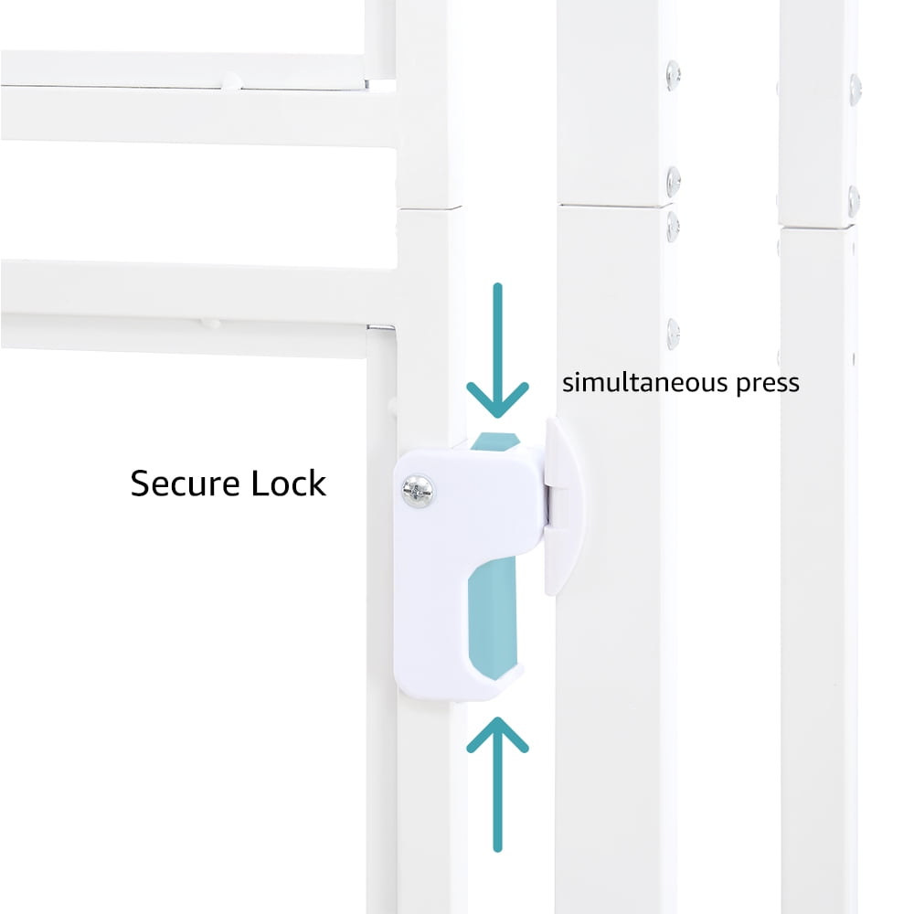 unipaws 79" Extra Tall Cat Gate, Clear Acrylic Dog Gate for Doorways, Fit 27.5"-37" Openings, White