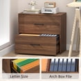 thumbnail image 3 of Marcree Lateral File Cabinets 2 Drawer Wood Office Lateral Filing Cabinet for Home Office, Wooden Filing Cabinets Printer Stand for Hanging Files/Letter, Walnut, 3 of 9