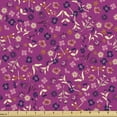 thumbnail image 1 of Spring Sofa Upholstery Fabric by the Yard, Blossoms Doodle Dragonfly Summer Season Flourishing Meadow Beauty, Decorative Fabric for DIY and Home Accents, Dark Magenta Cream and Indigo by Ambesonne, 1 of 5