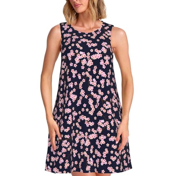 Balery Flower Vestidos de verano para mujer con estampado: vestido holgado sin mangas, vestido playero informal y cómodo para días calurosos.