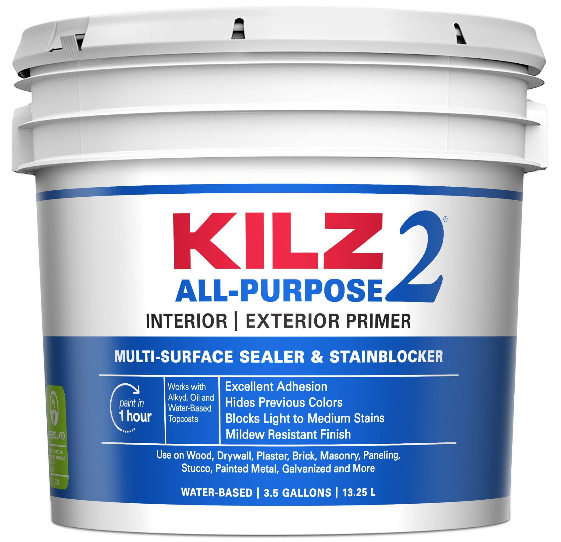 KILZ 2 AllPurpose Latex Primer, Interior/Exterior, 5 Gallon