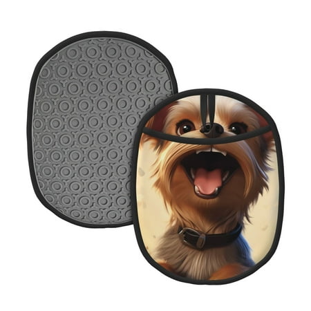 

Matuu Cartoon Happy Cute Puppy for Non Slip Pot Holder for Kitchen Baking and Cooking Silicone Pot Mat Mitten With Hanging Loop Heat Resistant 7.5 x 9.4 Inches