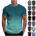 thumbnail image 5 of Chiccall Men's Graphic T Shirts Gradient Stripe Printed Casual Soft Short Sleeve Crew Neck Tees Workout Summer Tops for Men, 5 of 5