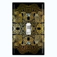 thumbnail image 1 of Metal Light Switch Plate Cover Blue Black Mandala Circle Tile Pattern MDL011, 1 of 13