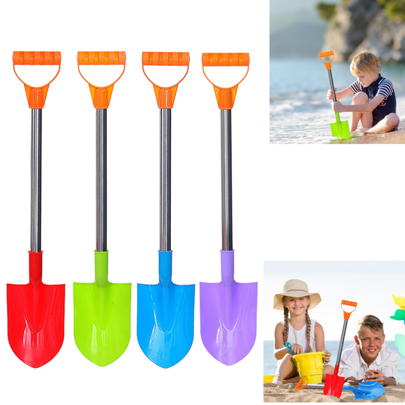 1PC Kids Long Handle Beach Shovel Toy, Plastic Sand Digging Spade, Parent Child Interactive Outdoor Sandbox Toy for Boys Girls