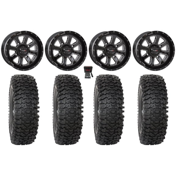 System 3 ST-4 14" Wheels Black 28" RC500 Tires Can-Am Maverick X3 / Honda Pioneer 1000 / Talon