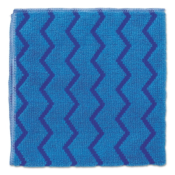 Rubbermaid Commercial HYGEN Microfiber Cleaning Cloths, 16 x 16, Blue, 12/Carton