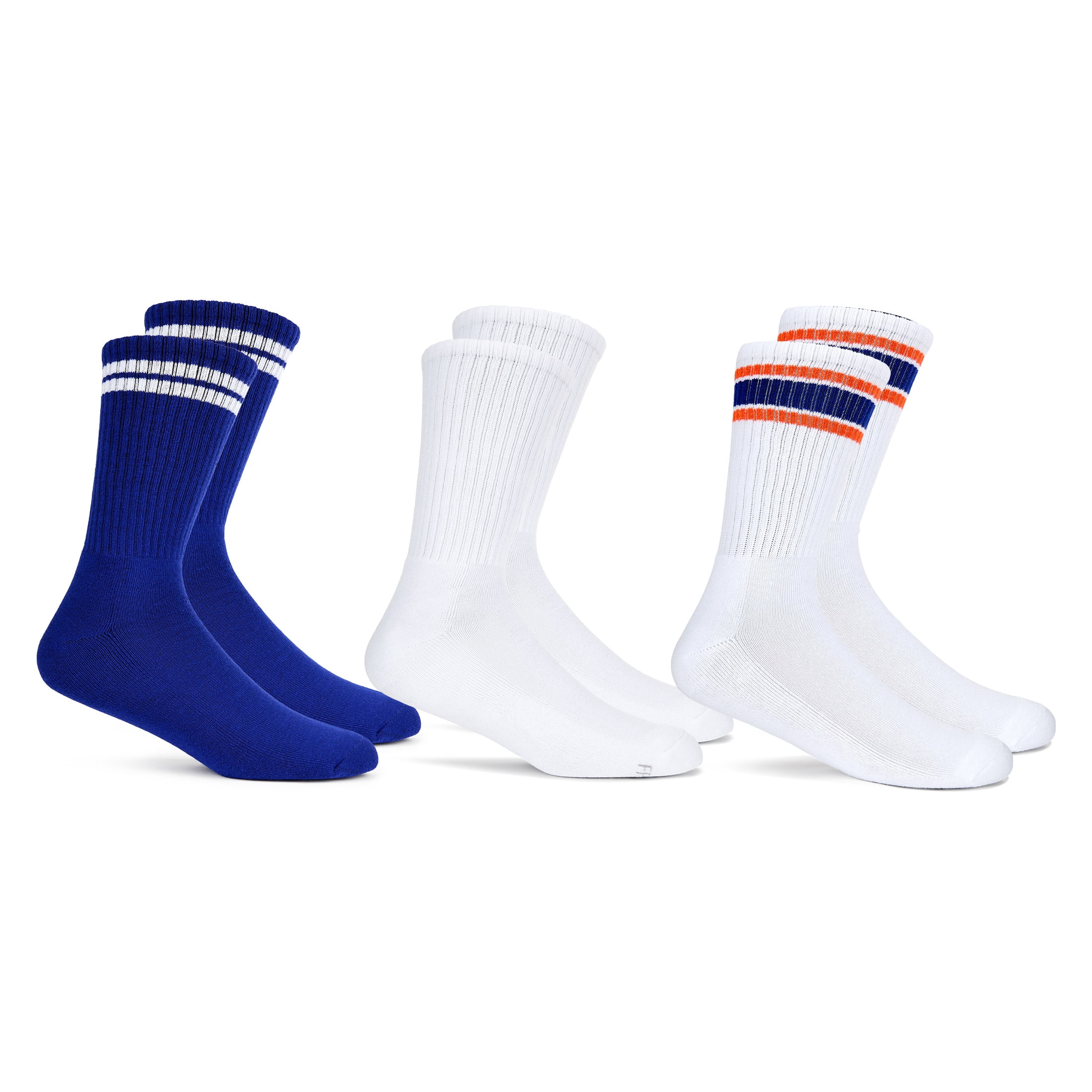 Fruit of the Loom Mens Gameday Crew Socks, 3-Pack, Sock Sizes 6-12
