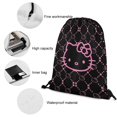 thumbnail image 4 of Hello Kitty Drawstring Backpack Water Resistant String Bag Sackpack Cinch for Sports, Gym, Travel, Swimming, Yoga, Beach, 4 of 7