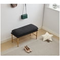 thumbnail image 5 of End of Bed Upholstered Storage Bench with Shelf, Shoe Rack, Linen Fabric, Black Metal Legs, 300 LBS Capacity, 5 of 5