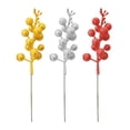 thumbnail image 2 of QJUHUNG Berries And Buds 24 Pack Trim A Tree Gift Plant Ornament Foam Colorful Silver Glitter Wire DIY Accessories Decoration, 2 of 8