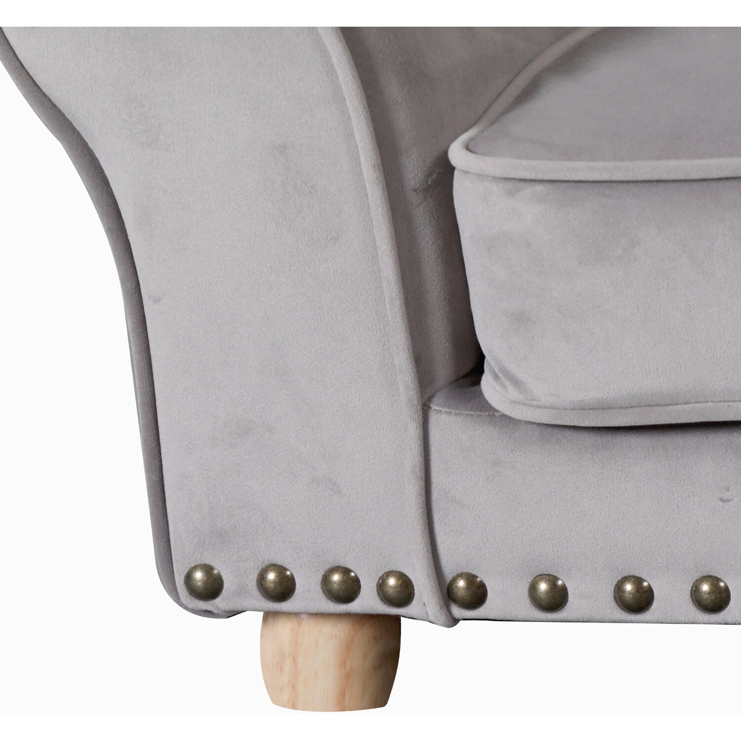 Critter Sitters 34-in. Faux Velvet Pet Bed Sofa for Medium-Sized Dogs and Cats in Dark Gray