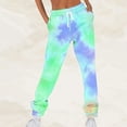 thumbnail image 2 of BiZtdJrK Joggers Sweatpants for Womens Fall Trendy Tie dye Sweatpant Lounge Comfy Cinch Bottom Athletic Pants with Pockets hollday deals Mint Green L, 2 of 5