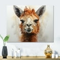 thumbnail image 2 of Designart "Alpaca Inquiring Gaze" Animals Metal Art Living Room, 2 of 5