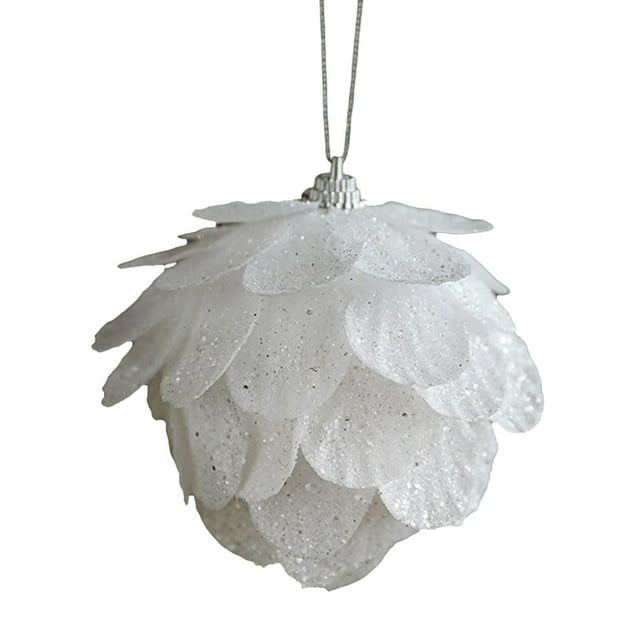 Adorno de bola de Navidad, árboles de Navidad colgantes, accesorios de artesanía modernos blancos, decoración del hogar para fiesta, boda interior Estilo C