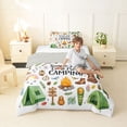 thumbnail image 4 of Catabedysis Watercolor Camping Twin Comforter Sets,Jungle Bear Owl Bedding Set For Boys,Multicolor,Light Gray Reversible,2-Piece,1 Comforter and 1 Pillowcase, 4 of 7