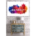 thumbnail image 3 of Detroit, Michigan, Skyline Abstract (36x54 Giclee Gallery Art Print, Vivid Textured Wall Decor), 3 of 3