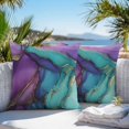 thumbnail image 4 of Outdoor Pillow Cover Green Blue Puple Texture Set of 2 Waterproof Throw Pillowcases Abstract Marble Style Decorative Patio Furniture Pillows for Couch Garden Indoor & Outdoor Use, 4 of 9
