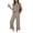 33#Khaki, variant on 2 Piece Sets for Women Summer Lounge Sets Travel Vacation Outfits Cap Sleeve Sweatsuit Wide Leg Pants Khaki S