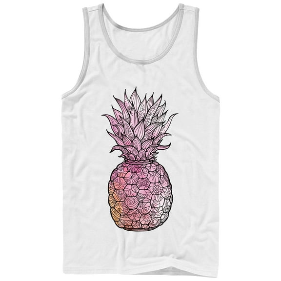 Men's Lost Gods Henna Pineapple  Tank Top White X Large