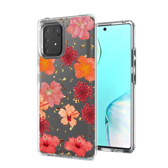 Pressed Dried Flower Design Phone Case For Reiko brand for Galaxy A91/s10 Lite/m80s In Red