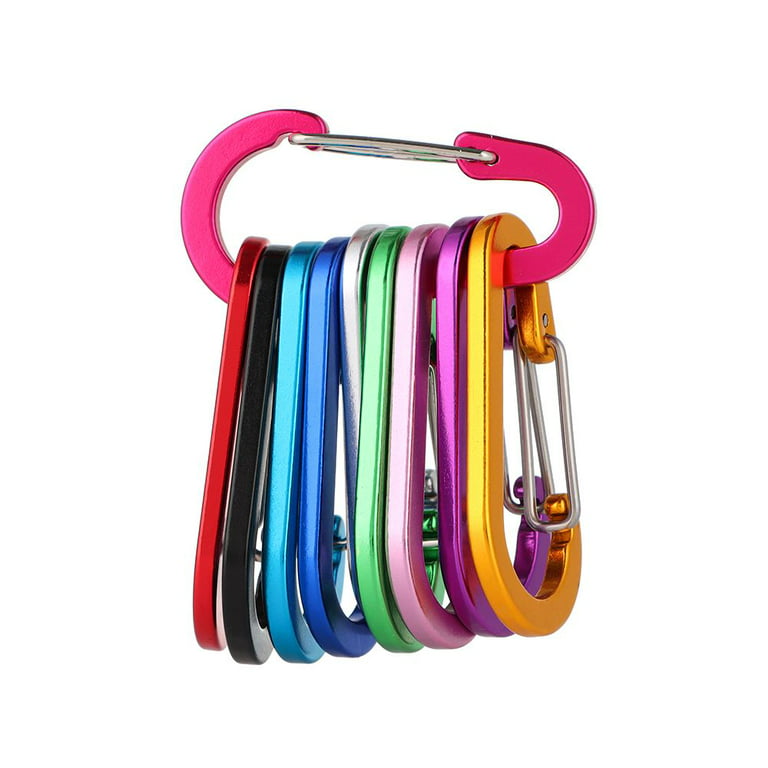 S Carabiner Small Alloy Snap Hook 20Pcs Mini Spring Clips 1.6 Inch Keychain  Clip Tiny Clip Attachment Dual Gate S Binder Carabiner Wire Gate Snap