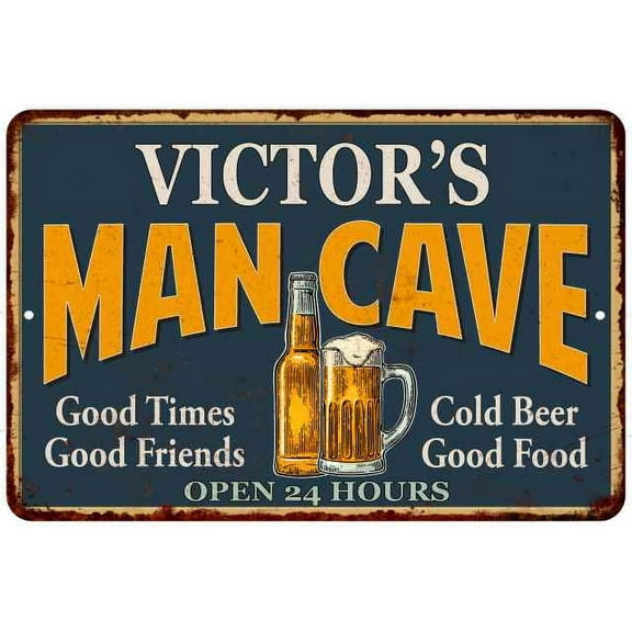 VICTOR'S Man Cave Gift Metal Sign Green Gift 12x18 112180012087