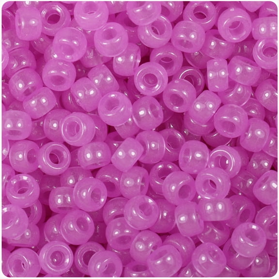 BeadTin Purple Glow 6.5mm Mini Barrel Pony Beads (1000pcs)
