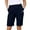 Navy, variant on Sakmal Knee Length Womens Khaki Shorts Plus Size Chino Straight Leg Summer Black Solid Shorts for Women with Pockets