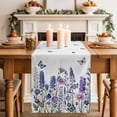 thumbnail image 2 of Table Runner 36 Inches Long for Kitchen Dining, Purple Floral Dresser Scarf Farmhouse, Dining Table Decorations for Wedding/Parties, Spring Lavender Daisy Butterflies Botanical 13 x 36 In, 2 of 8