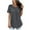 Gray, variant on Buigttklop Summer Tops for Women 2024 Plus Size Women Summer Solid Color Patchwork Lace Short Sleeve Casual Tunic Tops Blouse