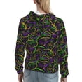 thumbnail image 7 of Sikiie Neon Mardi Gras Women's Casual Hoodies Long Sleeve Lightweight Pullover Tops Loose Sweatshirt-X-Large, 7 of 7