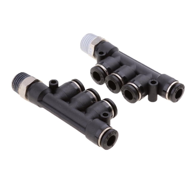 Conector neumático de 2 piezas, rosca de tubo de línea de agua , ajuste a 6mm 8mm 10mm - 6 mm Yotijar Instalación de tubo de manguera de agua de aire